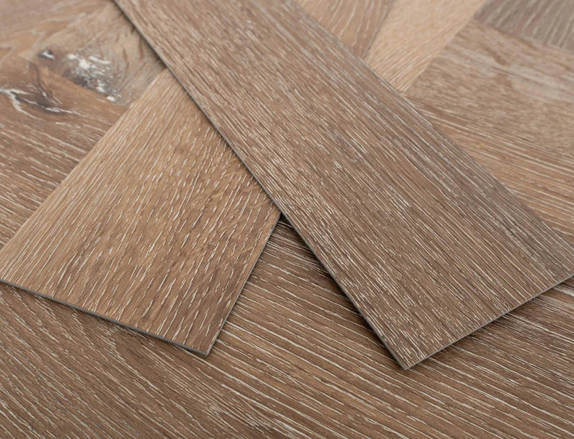 Timeless Bourbon Oak Herringbone Glue Down LVT
