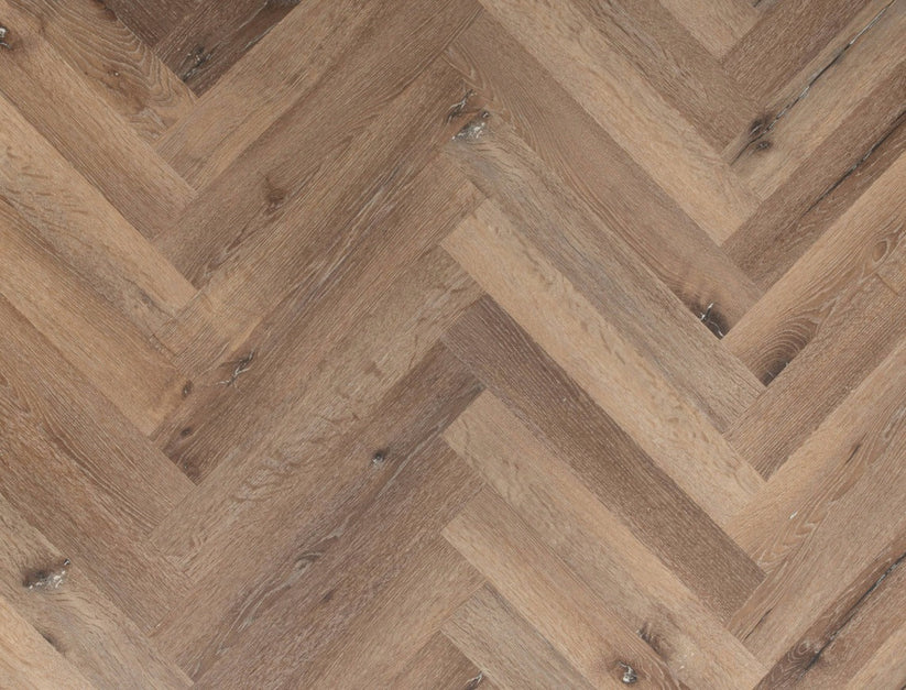 Timeless Bourbon Oak Herringbone Glue Down LVT