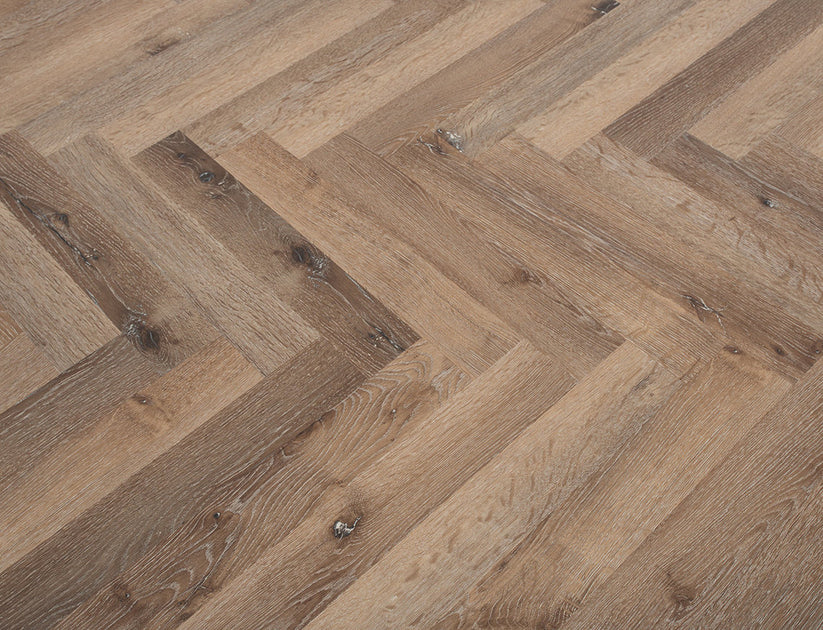 Timeless Bourbon Oak Herringbone Glue Down LVT