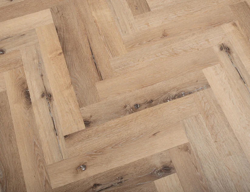 Timeless Cognac Reserve Herringbone Glue Down LVT