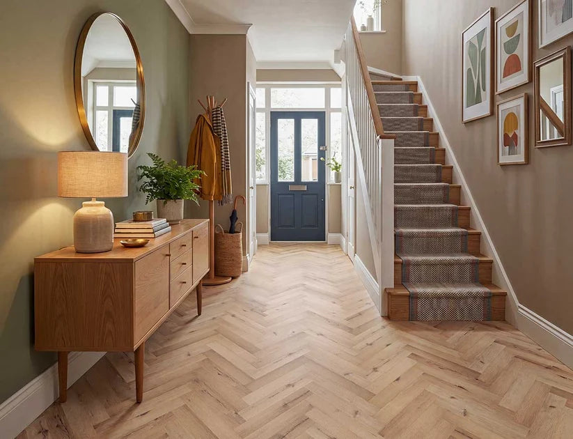 Timeless Cognac Reserve Herringbone Glue Down LVT