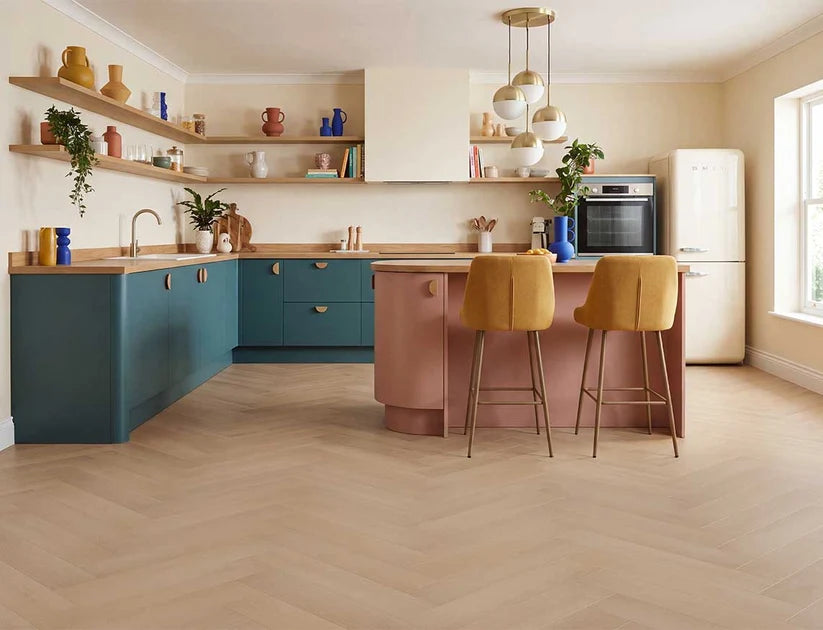 Timeless Golden Syrup Herringbone Glue Down LVT