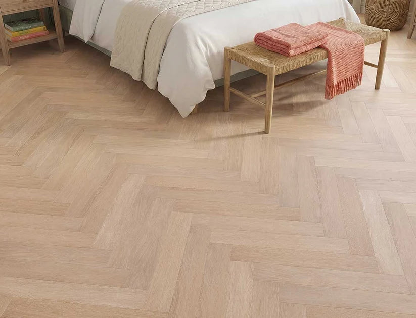 Timeless Honeycomb Oak Herringbone Glue Down LVT