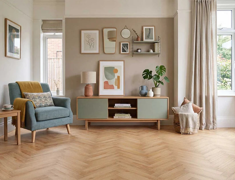 Timeless Langford Oak Herringbone Glue Down LVT