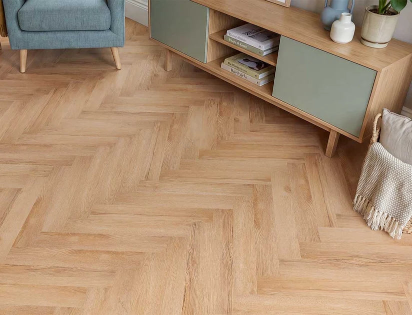 Timeless Langford Oak Herringbone Glue Down LVT