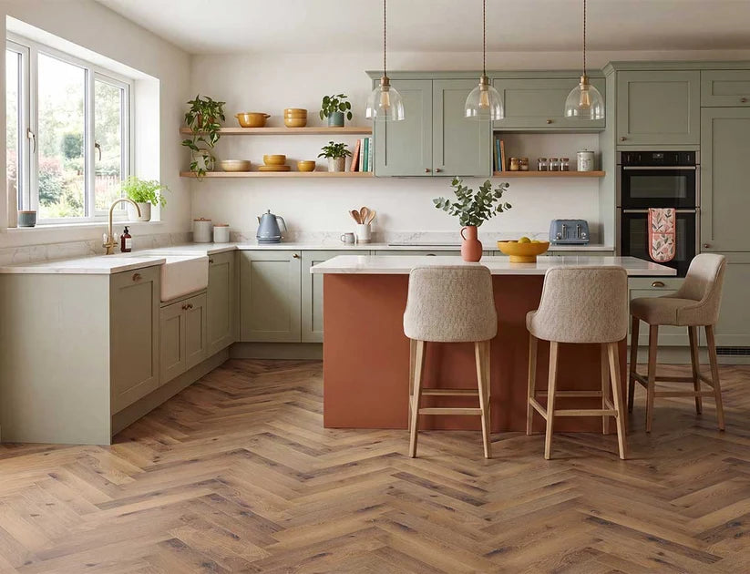 Timeless Radcliffe Oak Herringbone Glue Down LVT