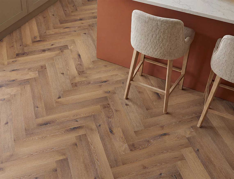 Timeless Radcliffe Oak Herringbone Glue Down LVT