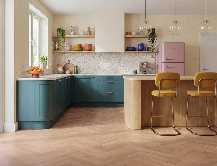 Timeless Savoy Oak Herringbone Glue Down LVT