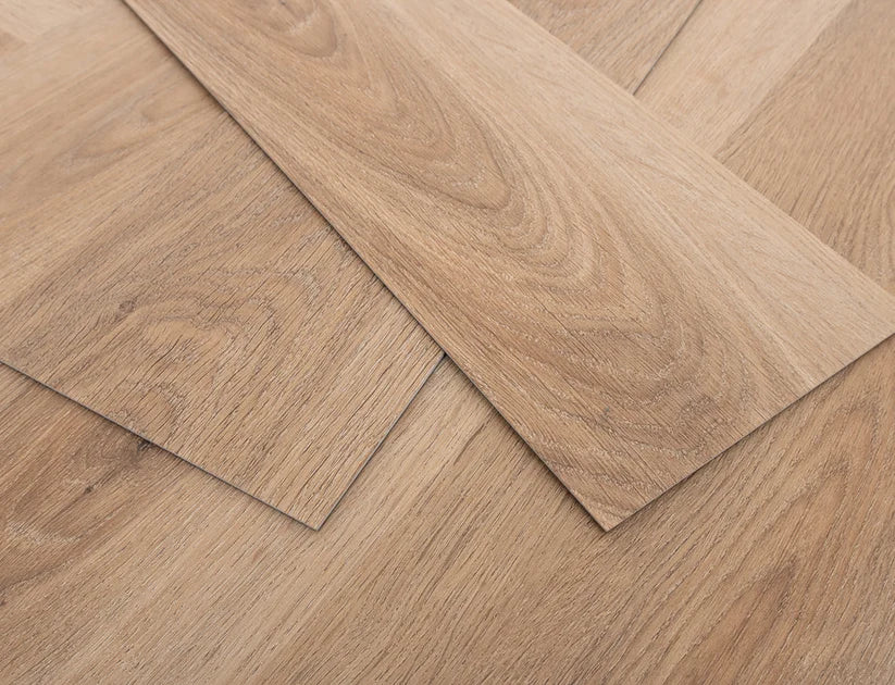 Timeless Toffee Melt Herringbone Glue Down LVT