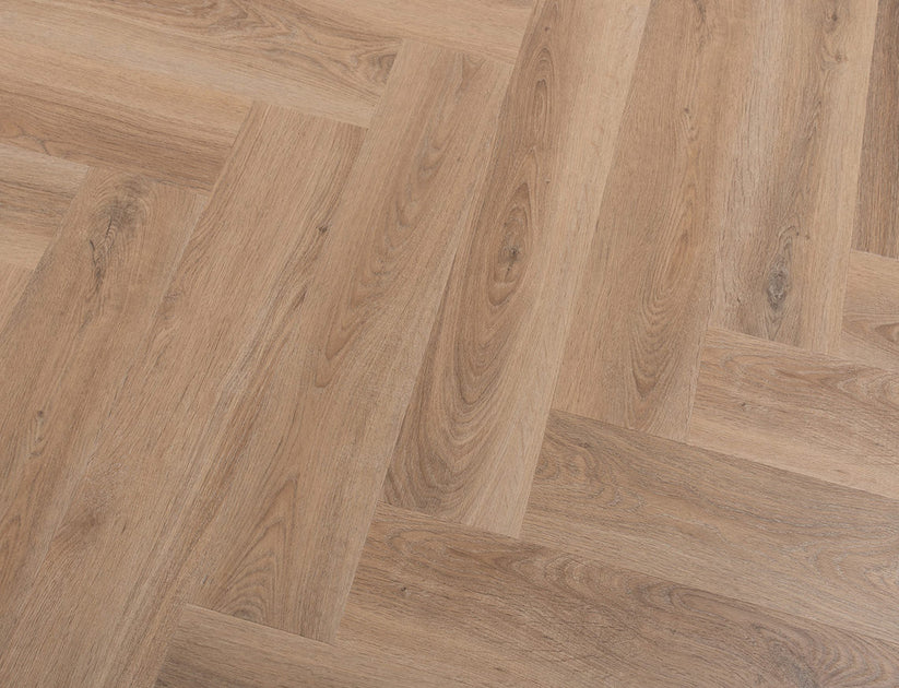 Timeless Toffee Melt Herringbone Glue Down LVT