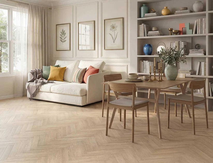 Timeless  Burnished Oak Herringbone Glue Down LVT