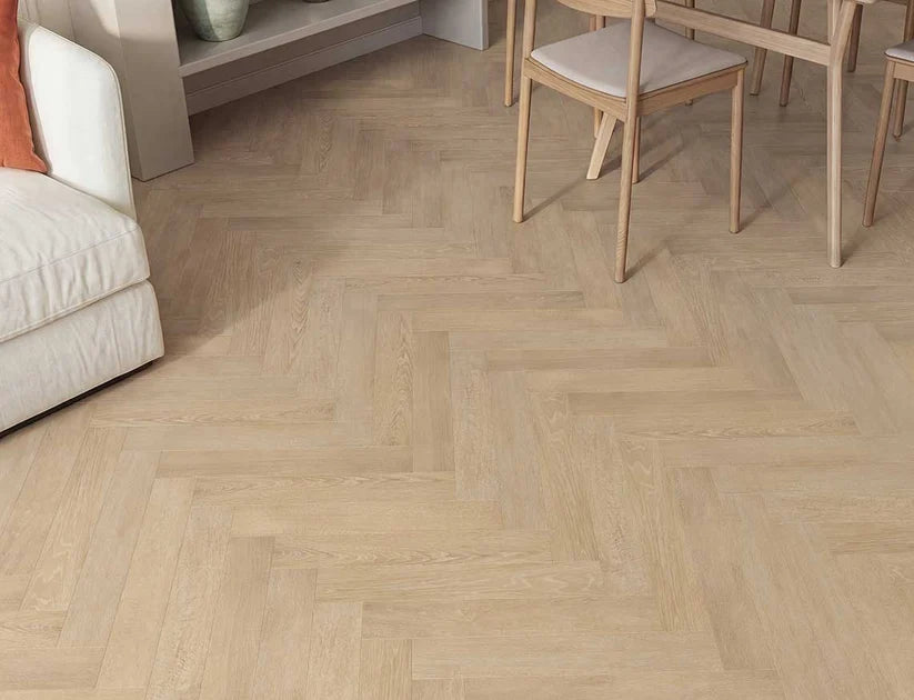 Timeless  Burnished Oak Herringbone Glue Down LVT