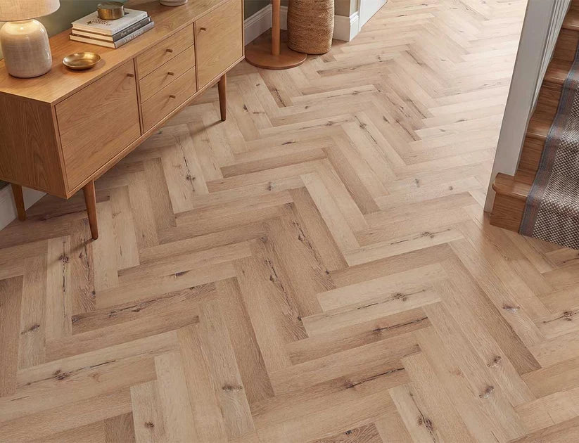 Timeless Cognac Reserve Herringbone Glue Down LVT