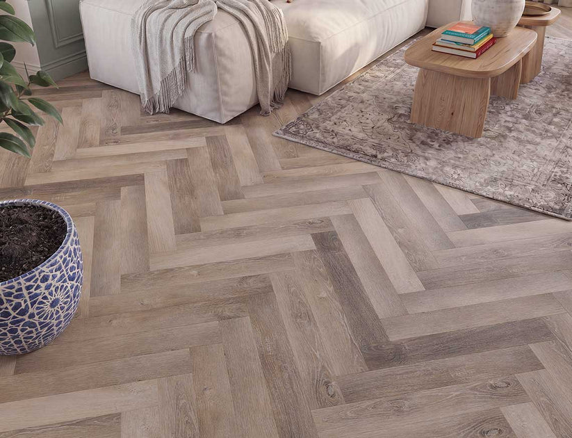 Timeless Cranleigh Oak Herringbone Glue Down LVT