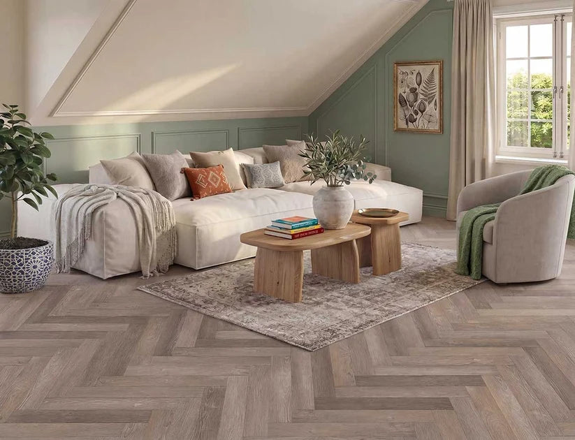 Timeless Cranleigh Oak Herringbone Glue Down LVT