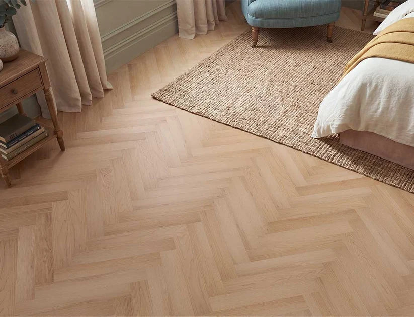 Timeless Praline Oak Herringbone Glue Down LVT
