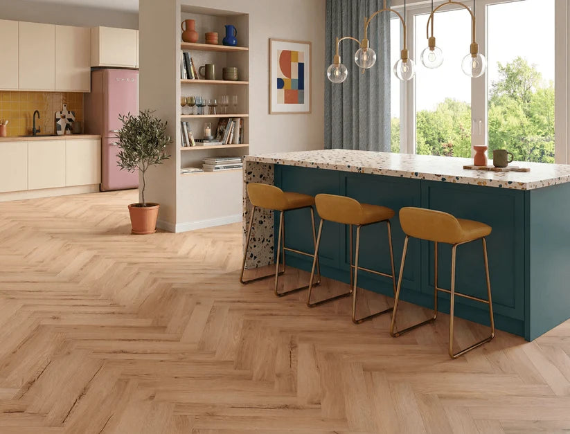 Timeless Rockingham Oak Herringbone Glue Down LVT
